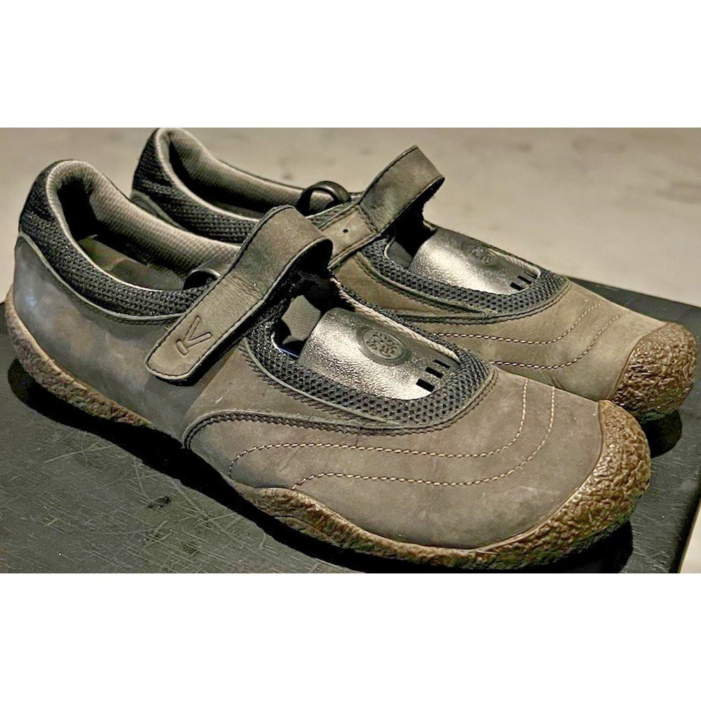 Keen Presidio Mary Jane Shoes Gray Leather Starp Suede Size US10 Women's